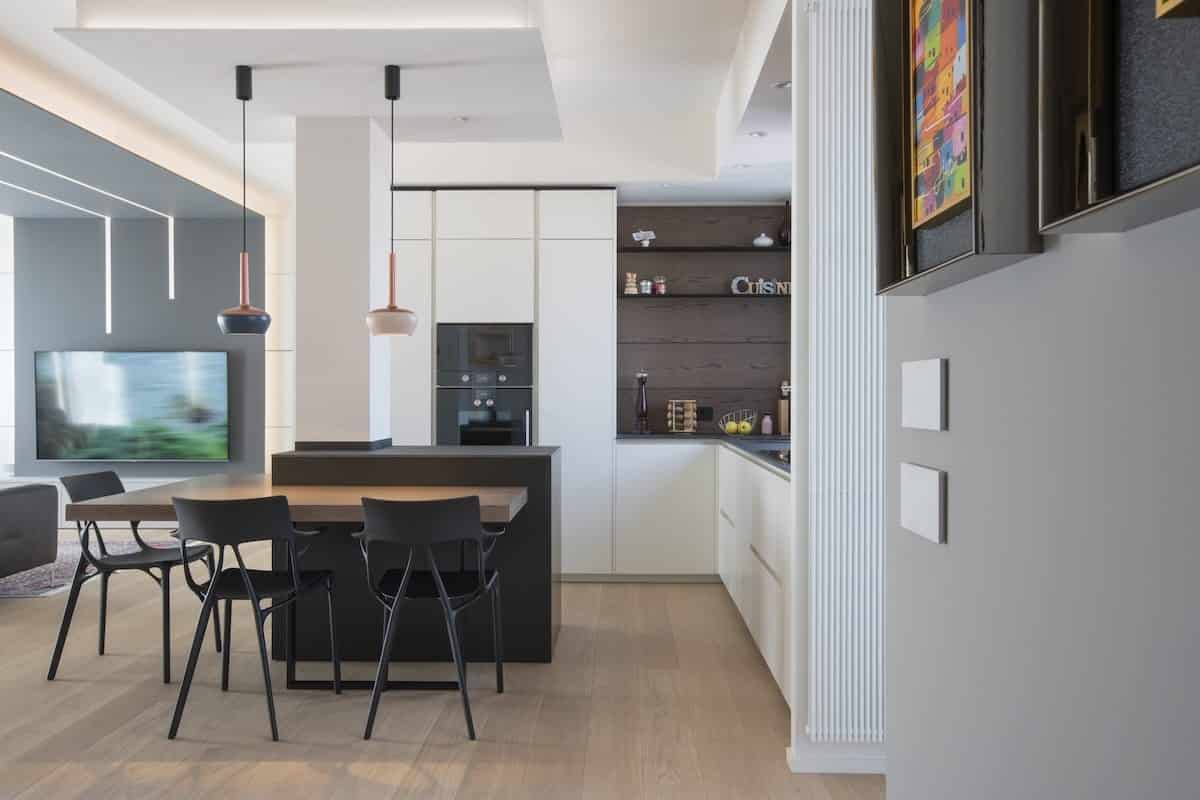 Cucina e soggiorno moderno, ristrutturazione chiavi in mano con Bonus Ristrutturazione