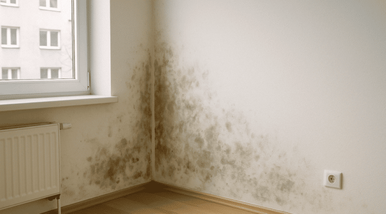 Muro con Umidità che crea muffa in un angolo