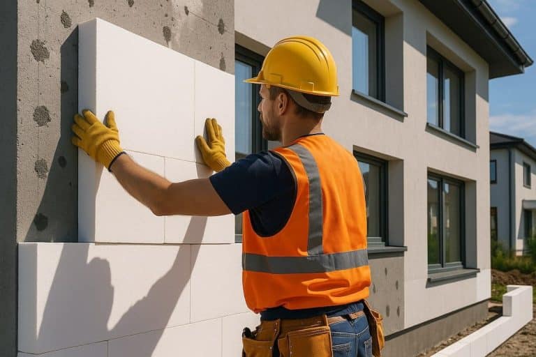 Posa del cappotto termico per efficientamento energetico di una casa