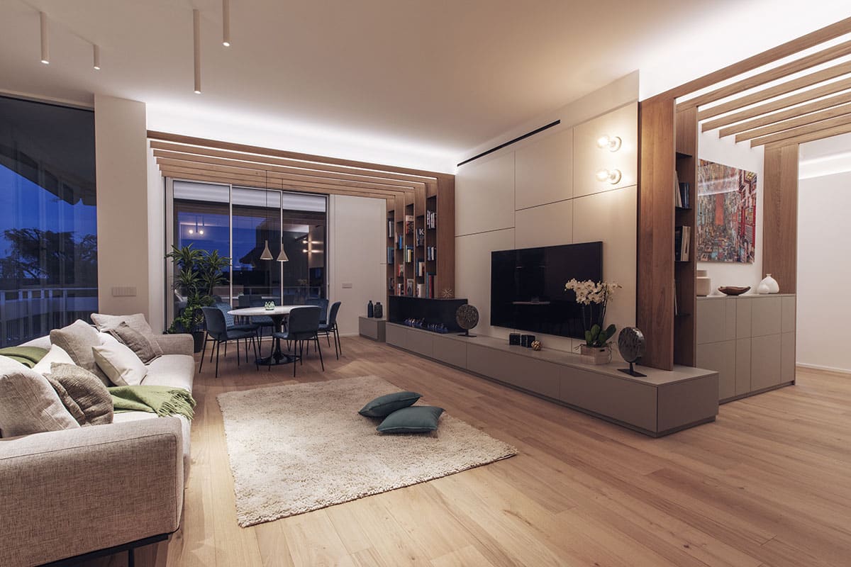 Ristrutturazione soggiorno realizzata da CREO Casa Milano