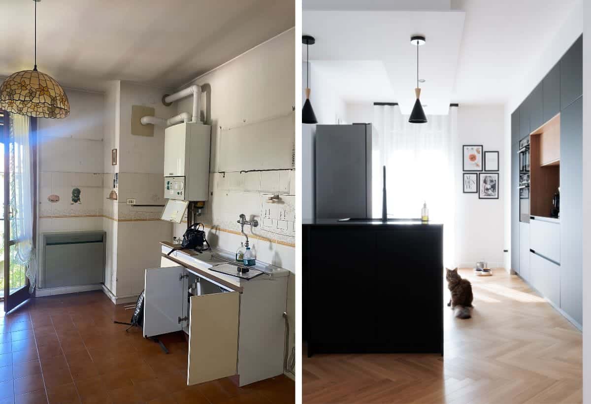 Prima e dopo Ristrutturazione Casa a Milano Progetto di Creo Casa